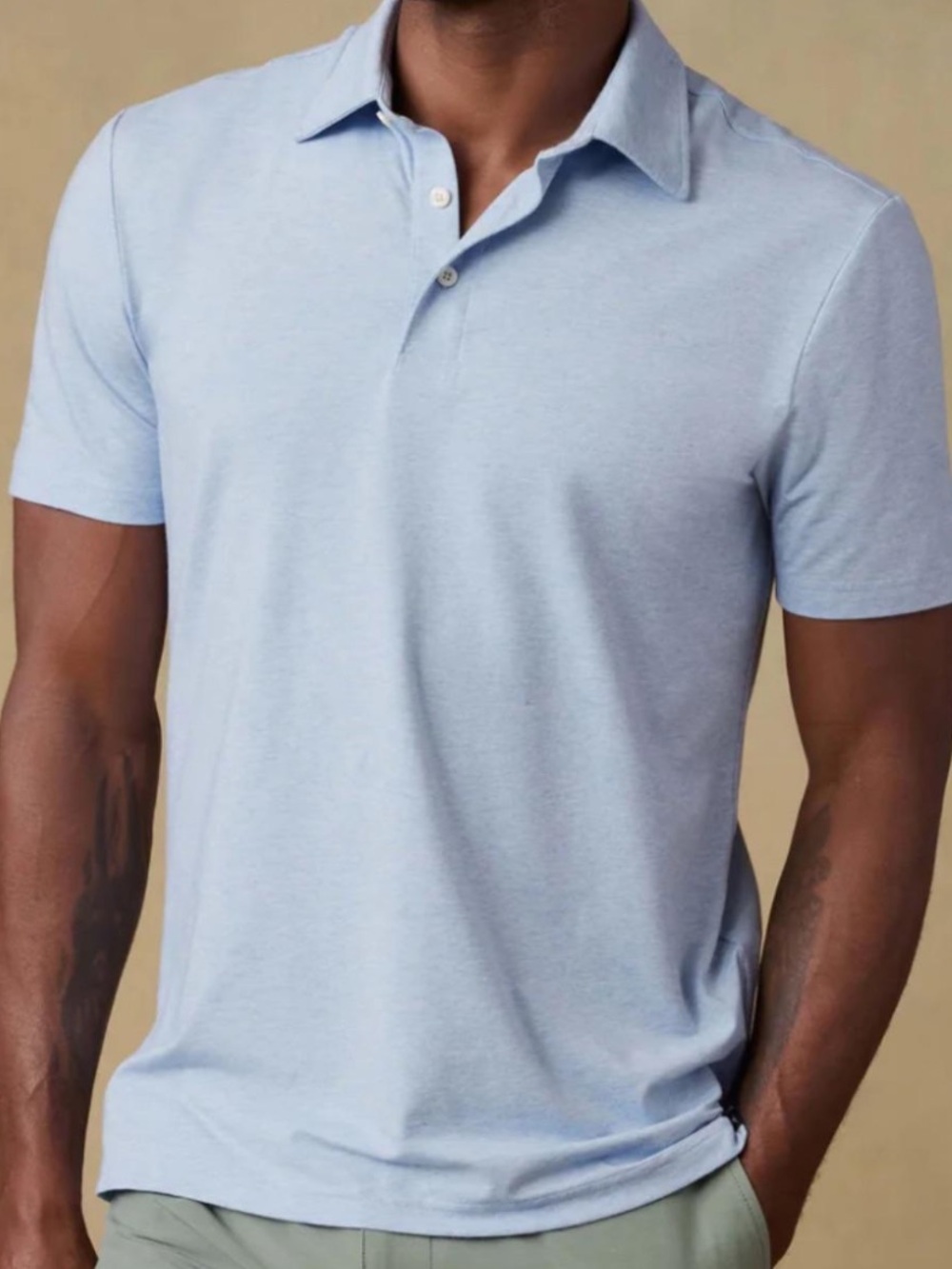Faherty The Movement Polo in Light Blue Heather Size XL